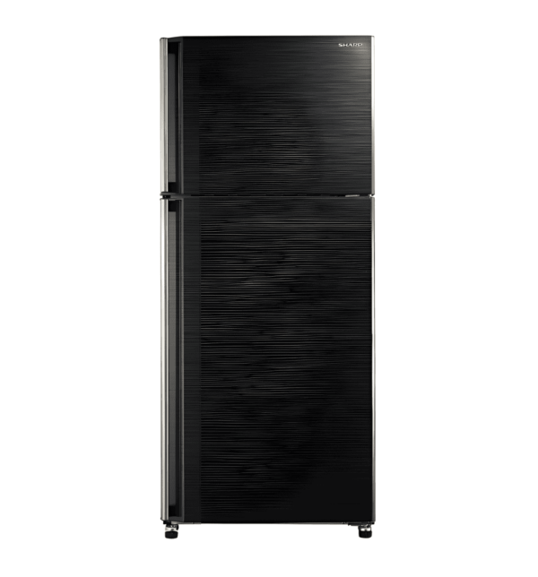 "Sharp SJ-48CBK No Frost Refrigerator – 396L, Black, Ag+ Nano Deodorizer, Hybrid Cooling System, LED Lighting, Energy-Efficient, Low Noise Design."