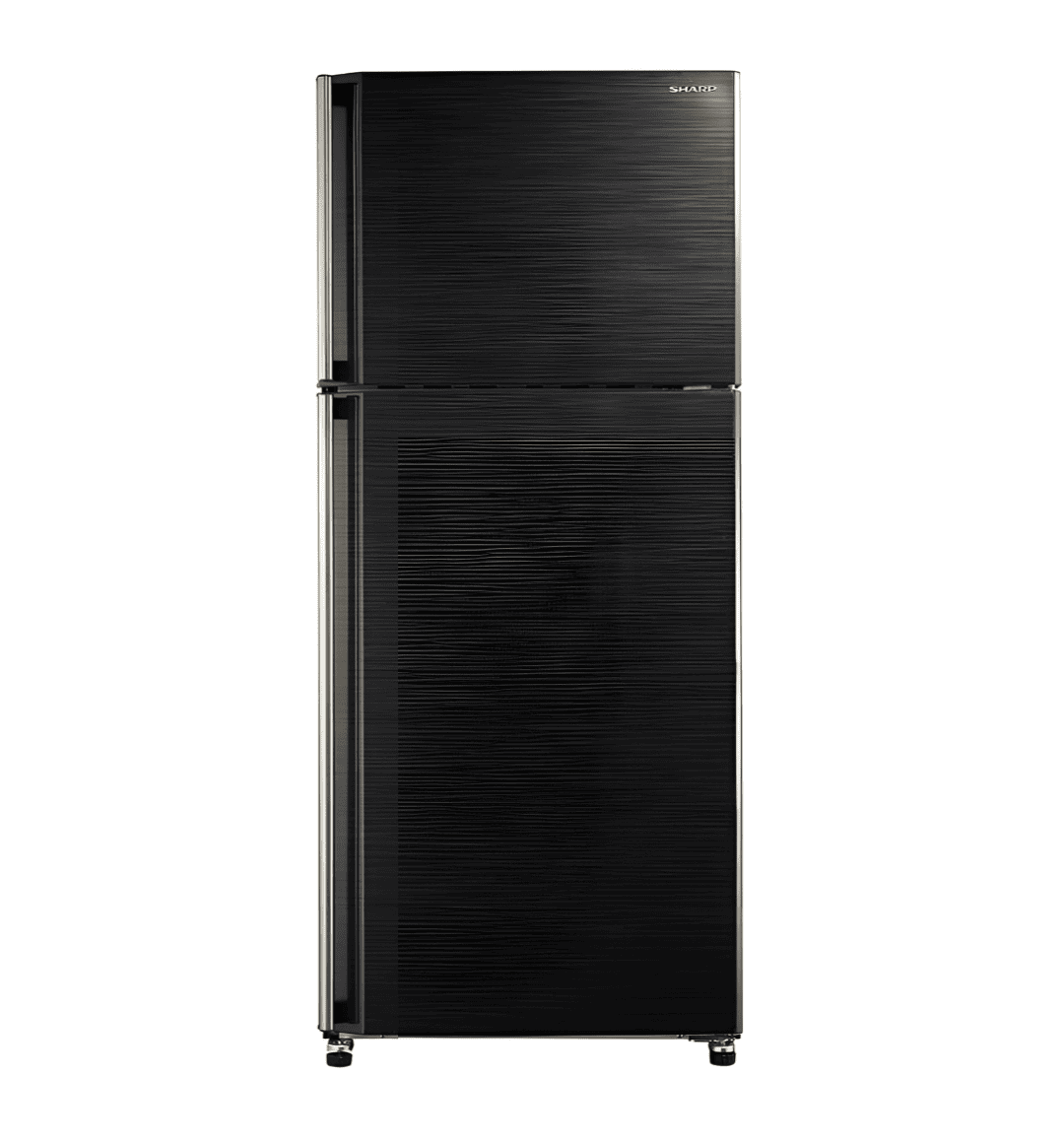 "Sharp SJ-58C BK No Frost Refrigerator – 450L, Black, Ag+ Nano Deodorizer, Hybrid Cooling System, Energy-Efficient, LED Lighting"