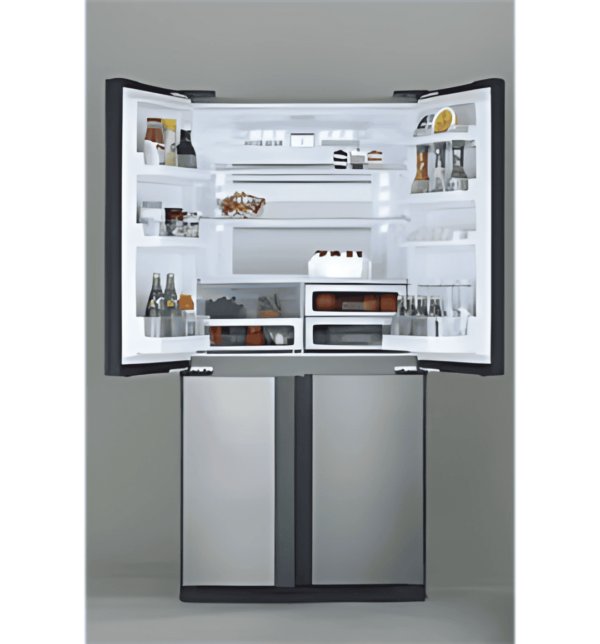 "Sharp SJ-FE87V-SS5 4-Door Refrigerator – 605L, J-Tech Inverter, Ag+ Nano Deodorizer, Hybrid Cooling, Stainless Steel"