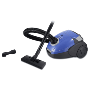 Sonashi SVC-9024 Canister Vacuum Cleaner with 1600W motor, low noise, 1.5L dust bag, flexible hose, and built-in wheels