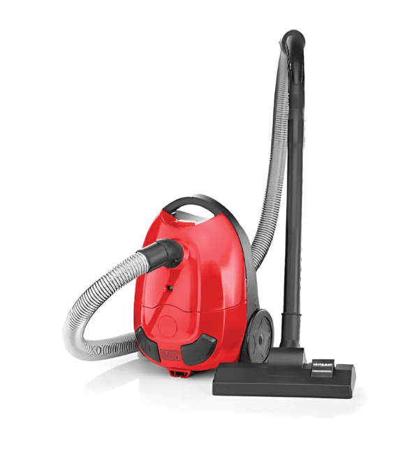 Super LG HP-900 Vacuum Cleaner with 2000W suction power, bagged design, and sleek red finish for powerful and efficient cleaning.