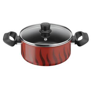 TEFAL Tempo Flamme Stewpot 20cm C3044485 - Easy-to-use stewpot with Thermo-Signal™, Titanium coating, and comfortable handles for family cooking