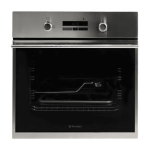 "Tecnogas FN2K66G3X 60cm Built-In Gas Oven with convection fan, cooling fan, digital timer, and stainless steel finish for professional cooking performance."