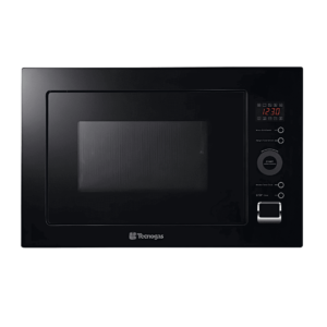 "Tecnogas MN0K63B built-in microwave oven with 25L capacity, grill function, black matte finish, and designed for 60x40 cm installation."