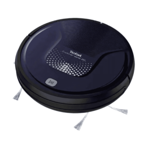 Tefal RG6871WH X-Plorer Series 20 Wet & Dry Robot Vacuum Cleaner with 150-min runtime, Turbo Brush, infrared sensors, and self-charging function for hard floors.