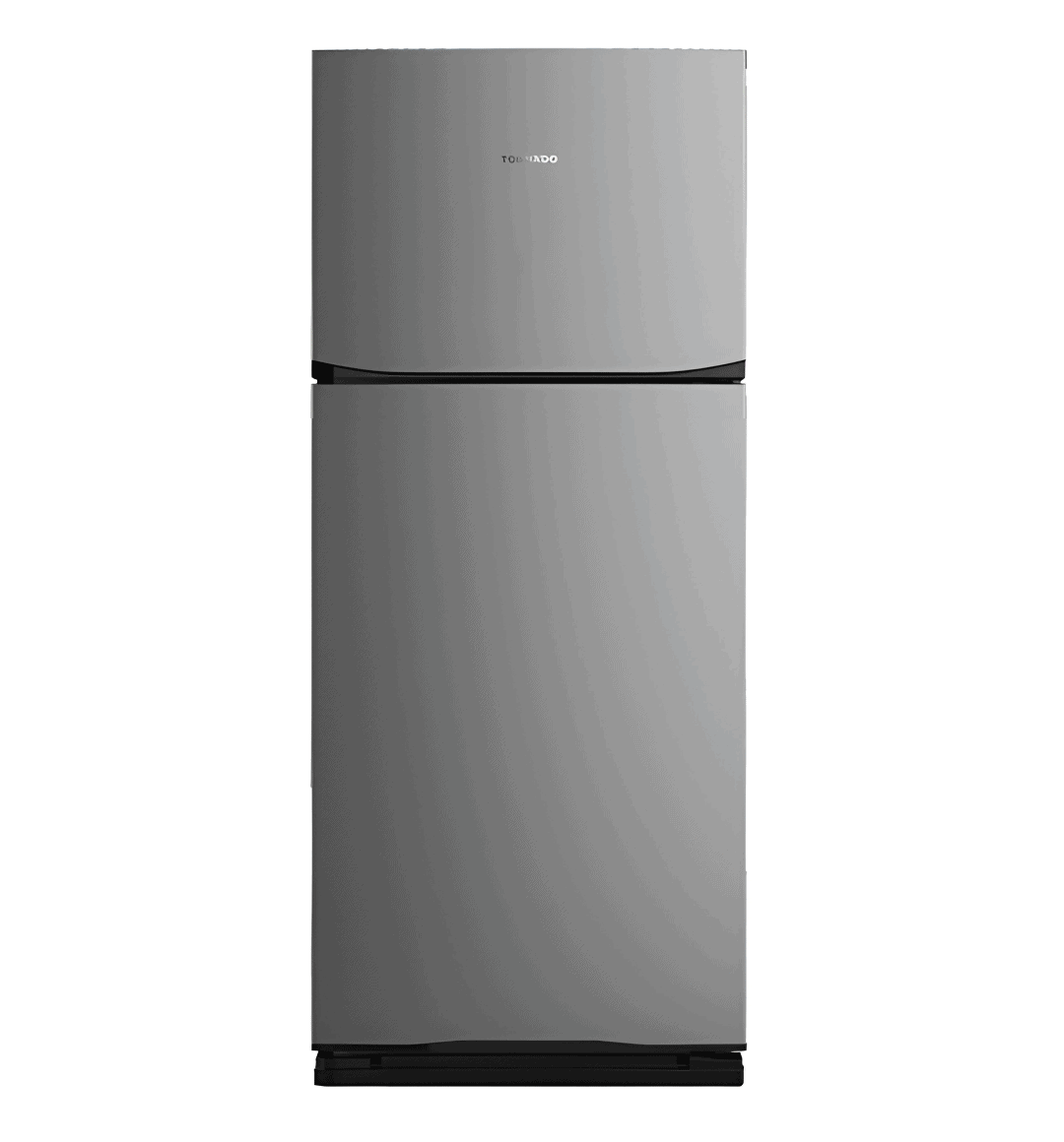 "Tornado RF-480T-SL No Frost Refrigerator – 396L, Silver Color with Hybrid Cooling System, Ag+ Nano Deodorizer Filter, Ice Maker, LED Lighting, Anti-Bacterial ABS Interior"