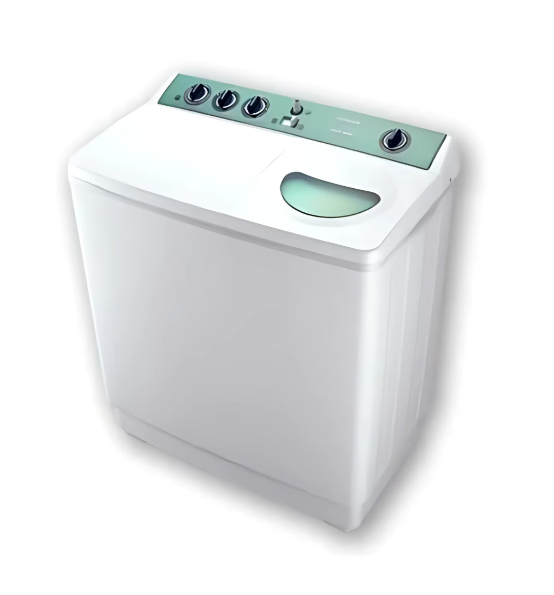 Tornado TWEH714WTP Twin Tub Washing Machine in White – 7Kg capacity, high-speed 1430 RPM spin, and see-through lid for easy monitoring.