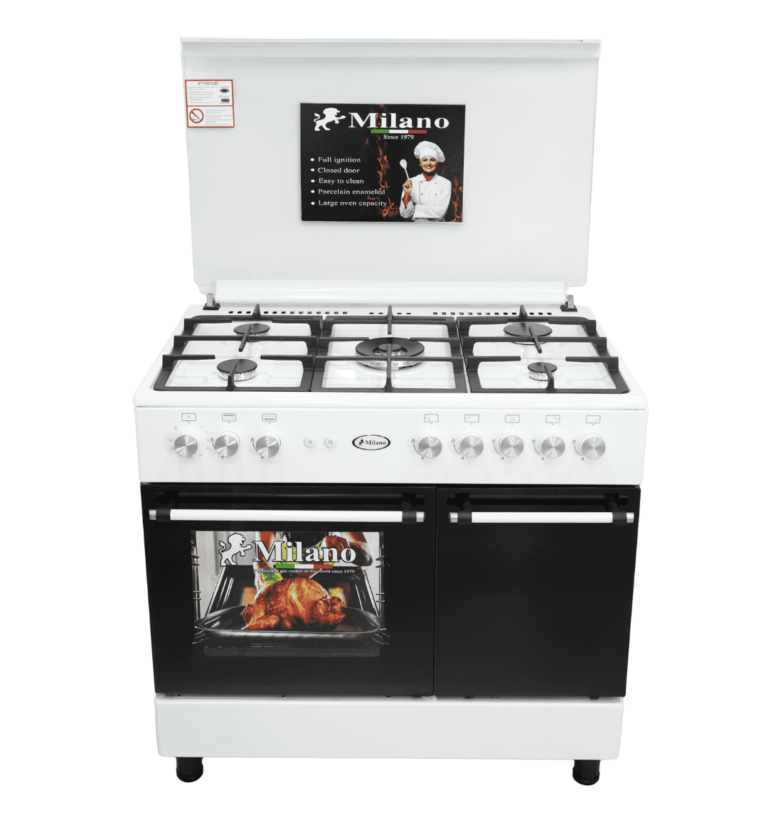 Milano Gas Cooker 90cm G-5090-WH