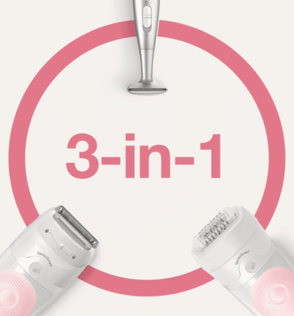 Gentle and efficient hair removal with Braun Silk-épil SES 5-820 Wet & Dry Epilator. Features 28 tweezers, massage cap, SmartLight, shaver head & bikini styler. Cordless use up to 30 mins
