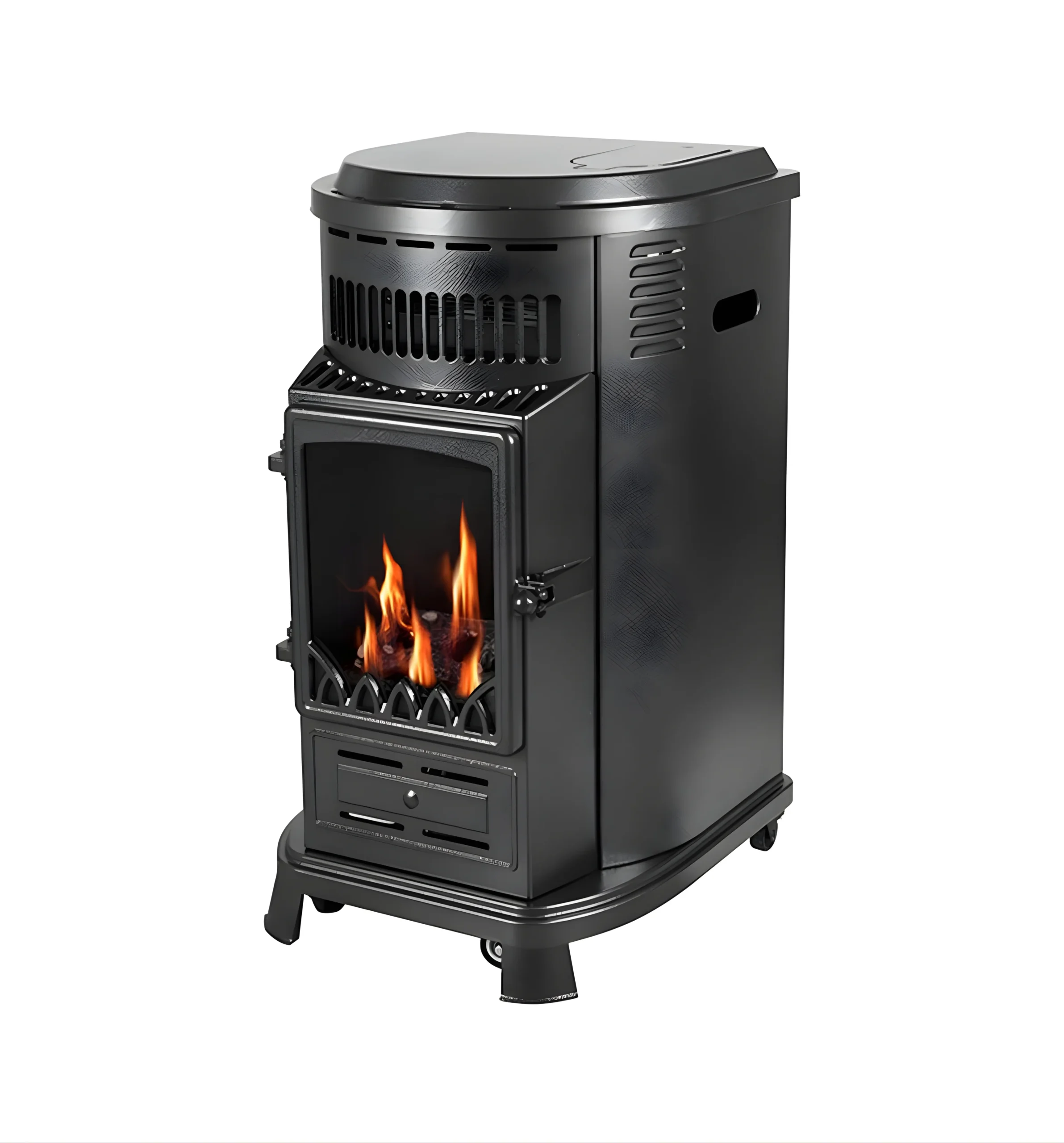 Aza AZ-222F Real Flame Cast Iron Gas Heater with Thermostat and Safety Protection