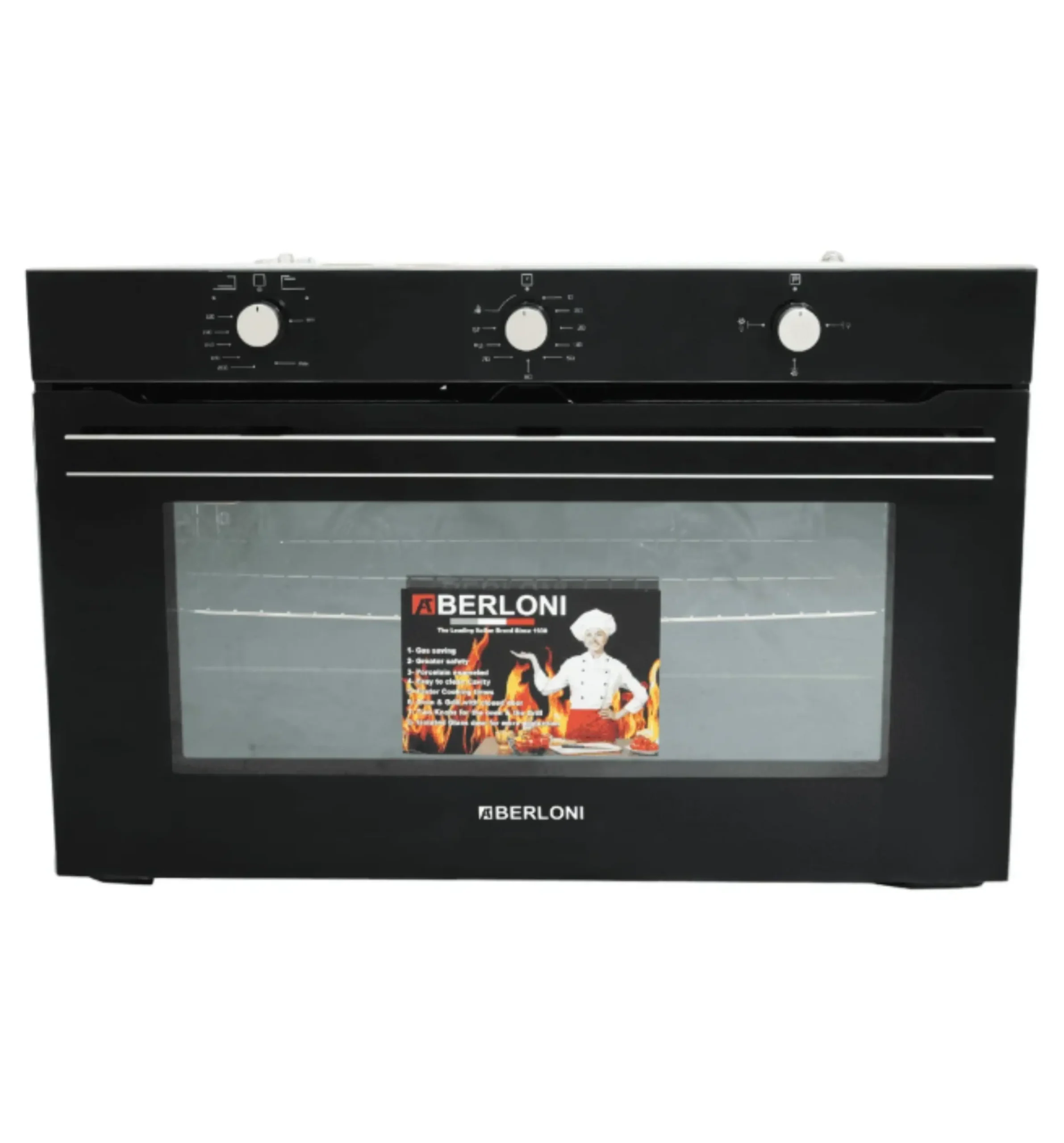 Berloni A9GGT 90CM Black Digital Oven with Turbo Fan Cooking System