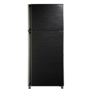 Sharp SJ-48C(BK) 385L Black No Frost Top Freezer Refrigerator with LED Lighting and Stainless Steel Handles