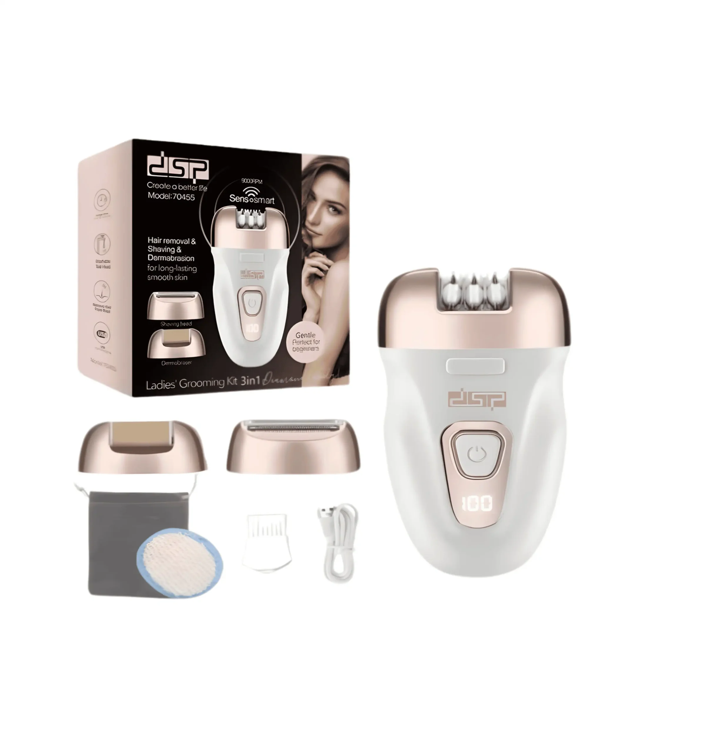 DSP ladies grooming kit 3 in 1 model 70455 with attachments